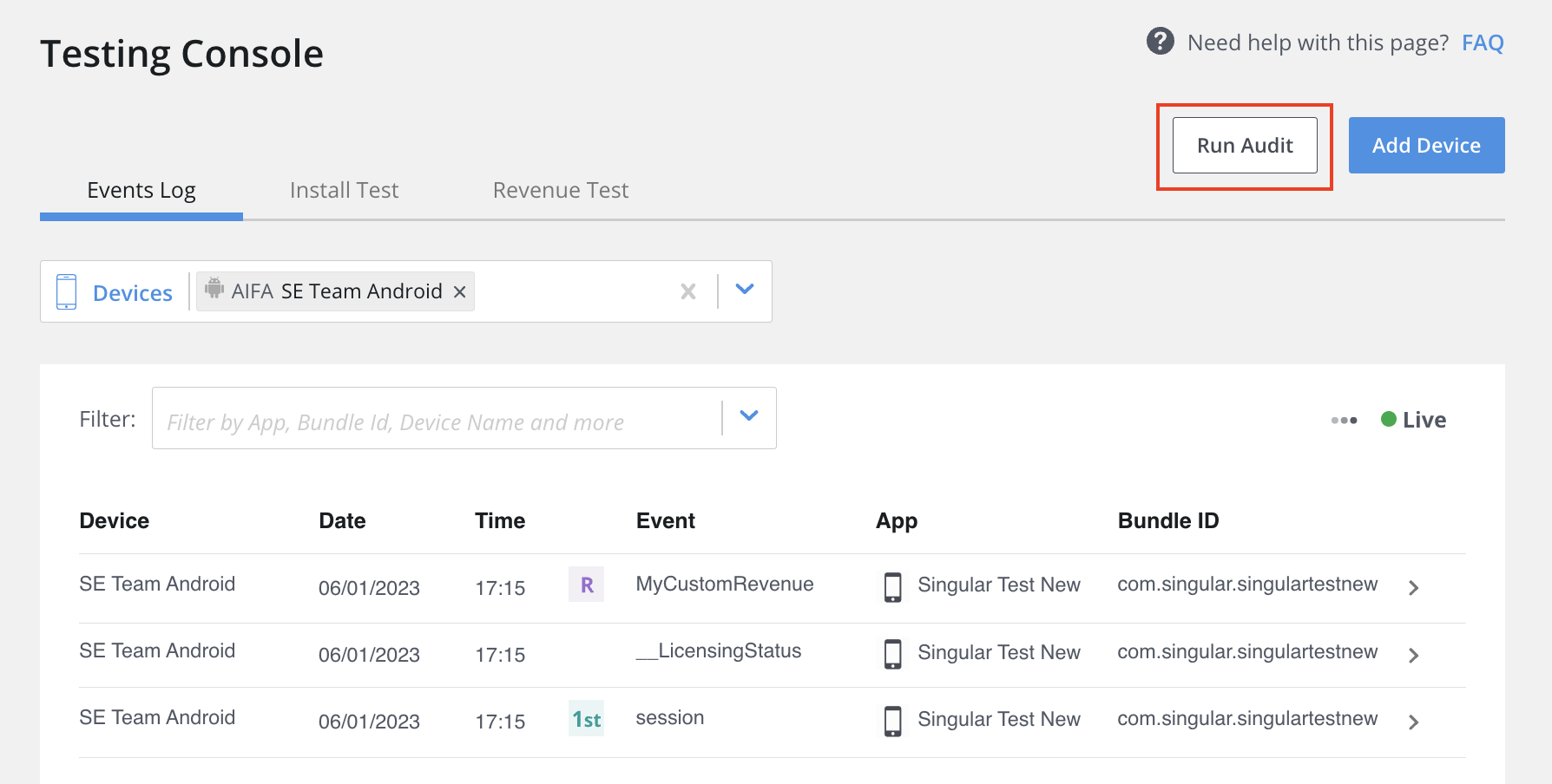 Run SDK Audit