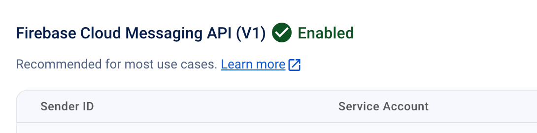 Enable FCM API