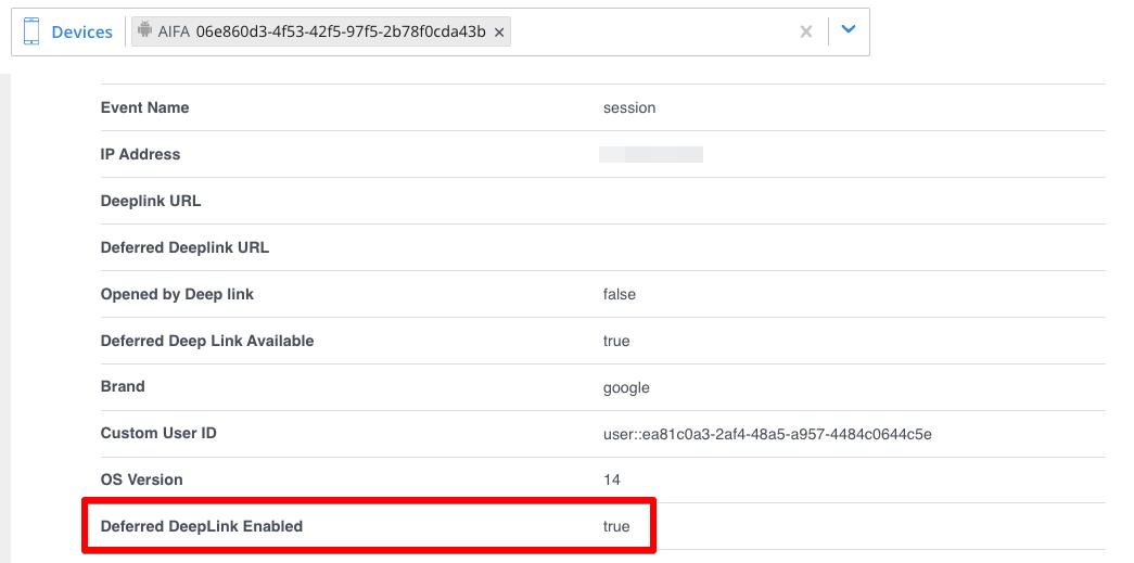 Deferred Deep Linking Enabled