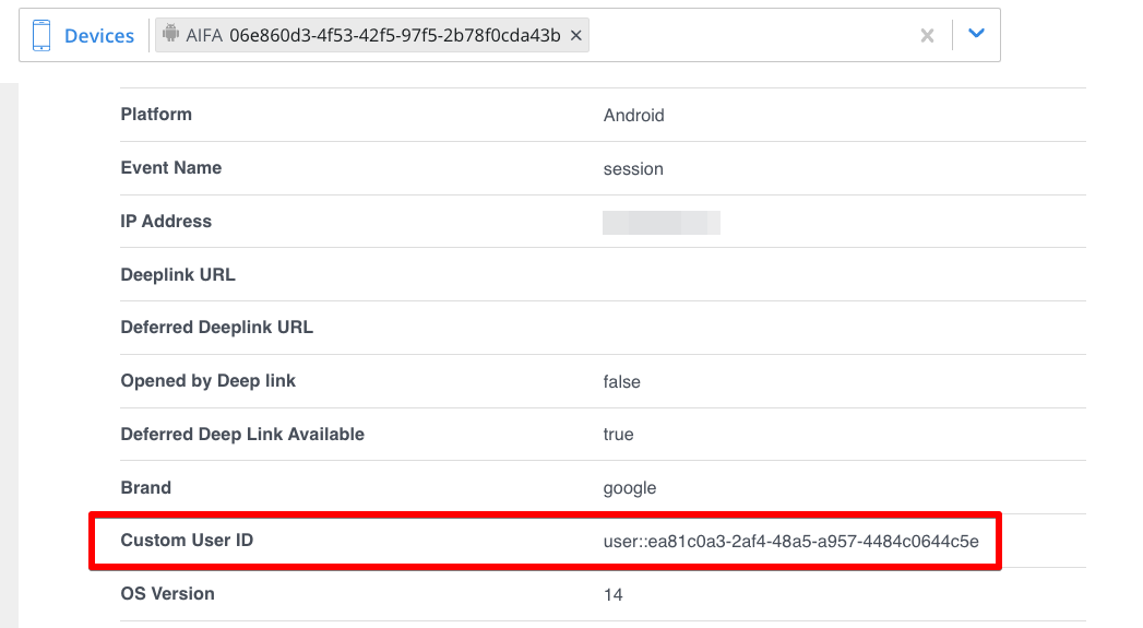 Custom User ID in Event Details