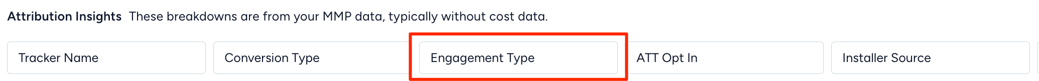 Engagement Type dimension under Attribution Insights in Singular reporting